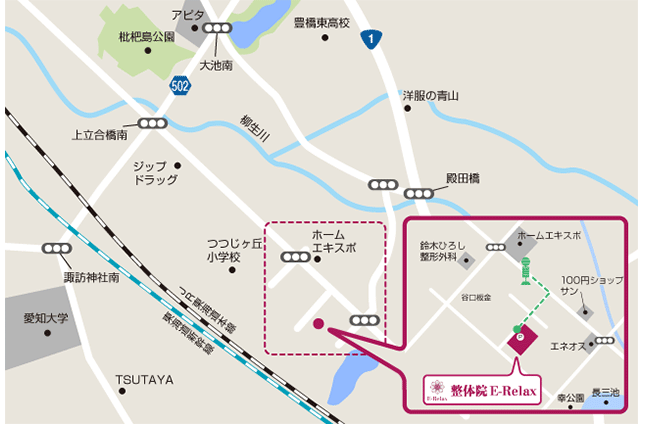 名古屋ピュア整体院ーマップ